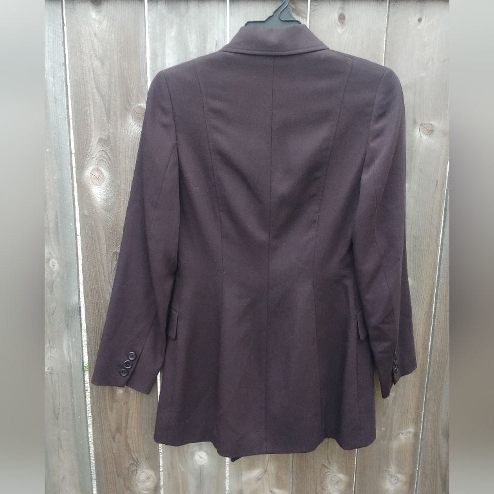 Classiques Entier Double Breasted Jacket Coat Blazer Wool Brown Career - Picture 6 of 6